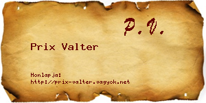 Prix Valter névjegykártya